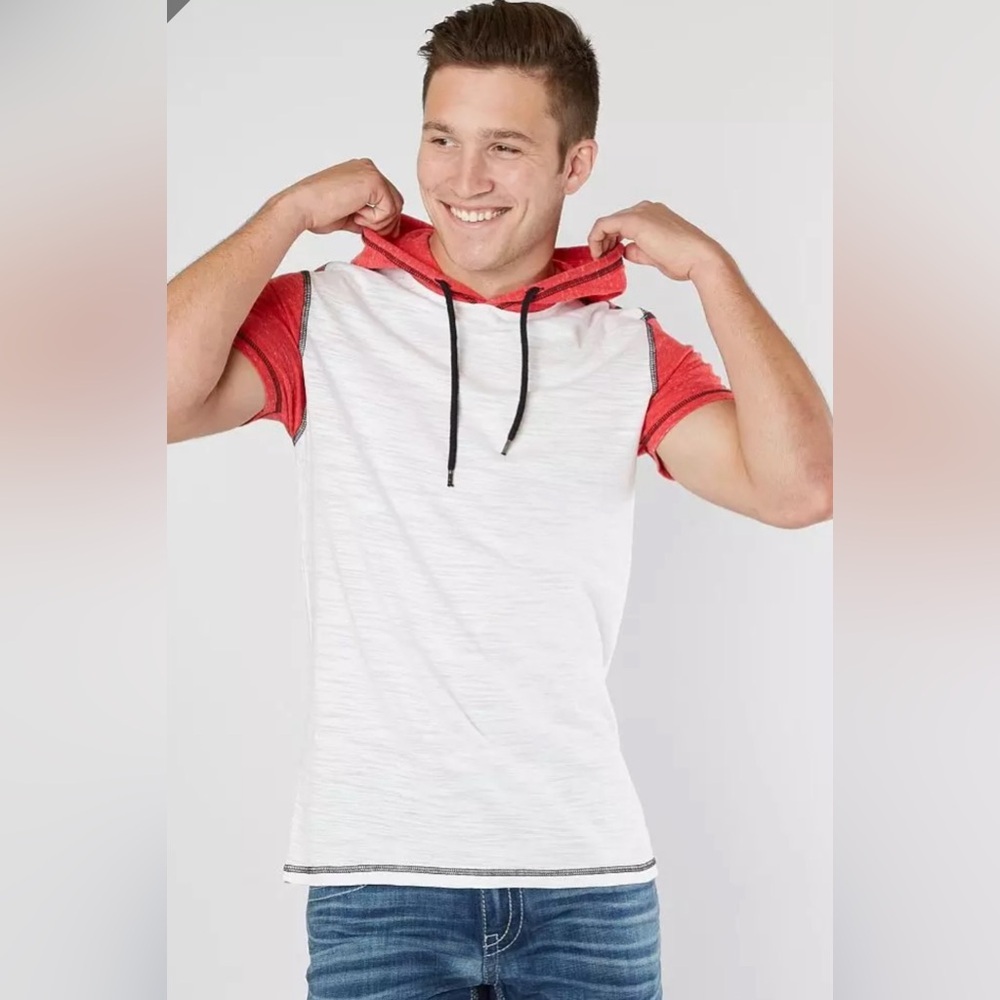 BKE Red and White Short Sleeve Tee